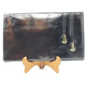 Vintage Erik for Holiner Black Leather Clutch Shoulder Bag